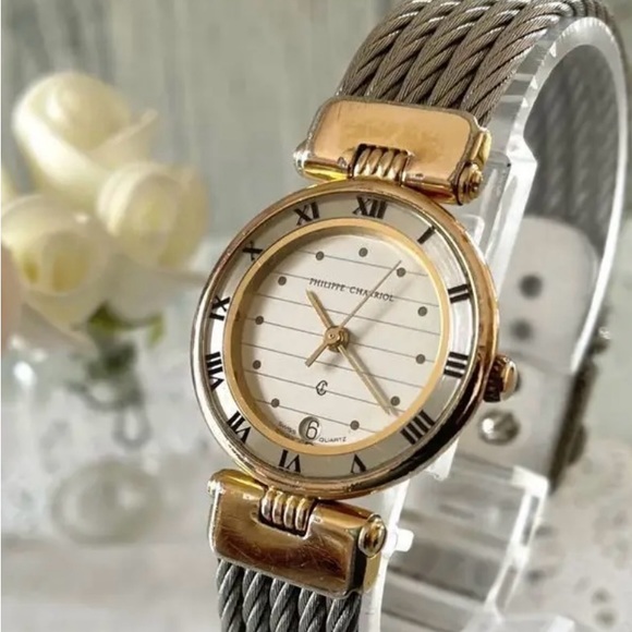 Philippe Charriol Swiss Quartz Watch– Stainless Steel Cable Bracelet. 29mm - Picture 9 of 13